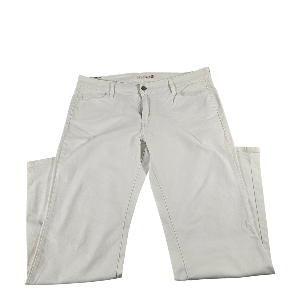 Levi's 545 Low Boot Cut Jeans Off White Stretch‎ Denim Womens 16M 13292